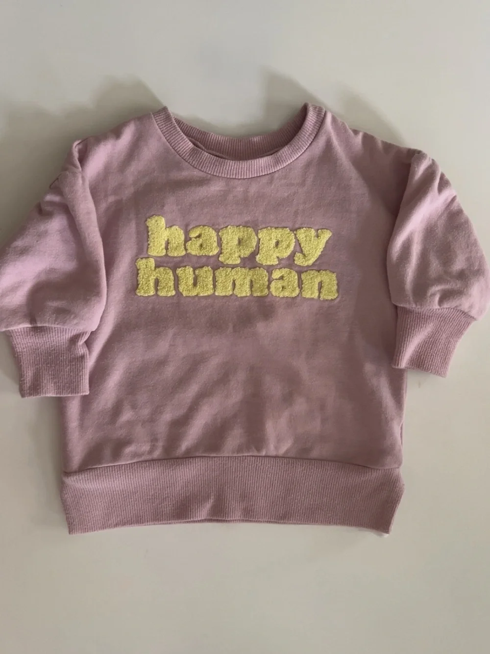 Happy Human Dusty Mauve Pink Puff-Sleeve Kids Sweatshirt